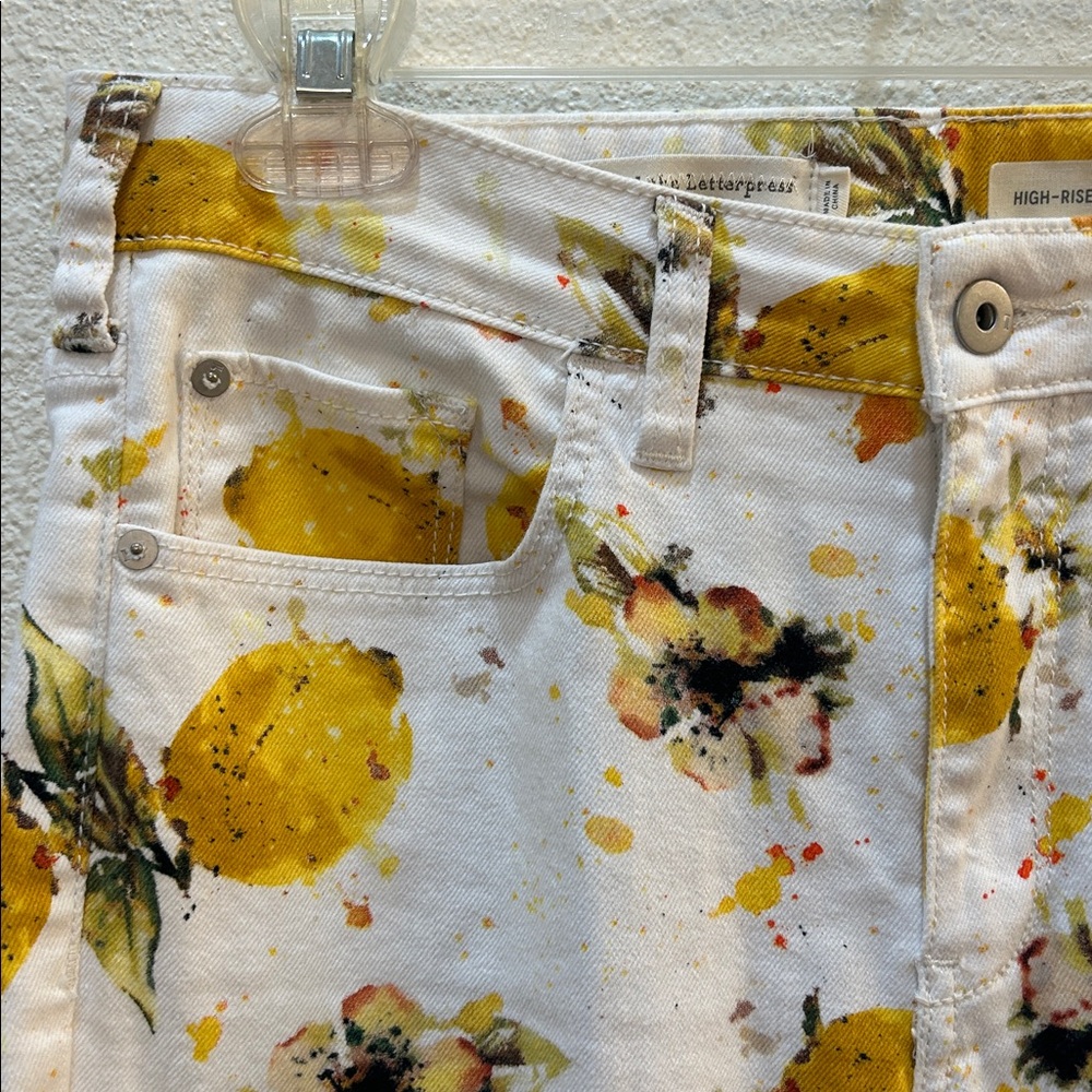 Anthropologie Pilcro Lemon Print Jeans High Rise Bootcut Size 28 - Picture 4 of 13